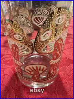 Amazing Culver 22k Gold Mushroom Highball Glasses Set/5 MCM Vintage Signed Rare