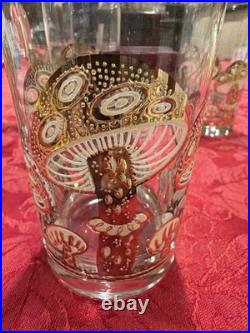 Amazing Culver 22k Gold Mushroom Highball Glasses Set/5 MCM Vintage Signed Rare
