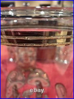 Amazing Culver 22k Gold Mushroom Highball Glasses Set/5 MCM Vintage Signed Rare