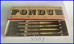 Amboss Horn Handle Fondue Forks Carl Aubock Mid Century Modern Design Rare Set