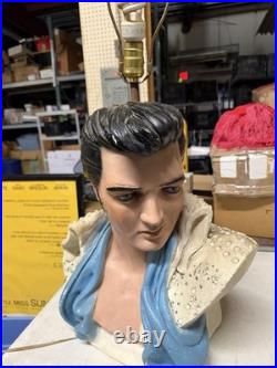Antique Mid-Century Modern Elvis 20 Bust Chalkware Rare Rock Roll