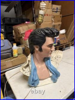 Antique Mid-Century Modern Elvis 20 Bust Chalkware Rare Rock Roll