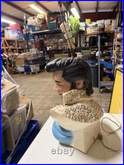 Antique Mid-Century Modern Elvis 20 Bust Chalkware Rare Rock Roll