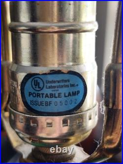 Atomic Space Age Brass and Lucite Orb Table Lamp Vintage Mid Century Modern RARE