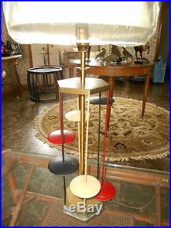 Authentic Mid-Century Modern Atomic Retro Floating Disk Table Lamp RARE