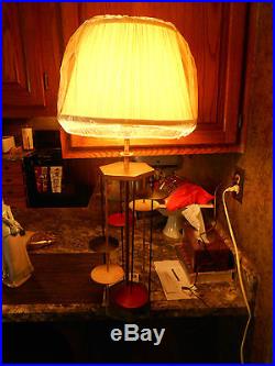 Authentic Mid-Century Modern Atomic Retro Floating Disk Table Lamp RARE