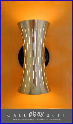Authentic! Vtg Orig. 1950's MCM Wall Sconce! Rare Deco Design Atomic MID Century