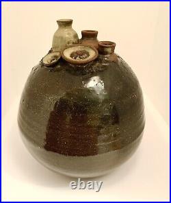 BEAUTIFUL BROWN RARE 60s-70S SIGNED MID CENTURY MODERN 5 SPOUT WEED POT BEAUTIFUL BROWN RARE 60s-70S SIGNED MID CENTURY MODERN 5 SPOUT WEED POT