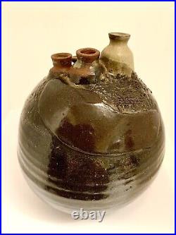 BEAUTIFUL BROWN RARE 60s-70S SIGNED MID CENTURY MODERN 5 SPOUT WEED POT BEAUTIFUL BROWN RARE 60s-70S SIGNED MID CENTURY MODERN 5 SPOUT WEED POT