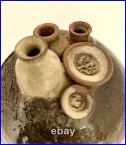 BEAUTIFUL BROWN RARE 60s-70S SIGNED MID CENTURY MODERN 5 SPOUT WEED POT BEAUTIFUL BROWN RARE 60s-70S SIGNED MID CENTURY MODERN 5 SPOUT WEED POT