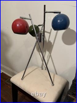 BEAUTIFUL rare vintage MCM lamp, multicolor 3-orb eyeball Sonnemon lamp BEAUTIFUL rare vintage MCM lamp, multicolor 3-orb eyeball Sonnemon lamp