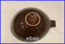 BITOSSI Asymmetric Gold Crackle Glaze Ceramic Bowl Italy Mid CENTURY MODERN RARE