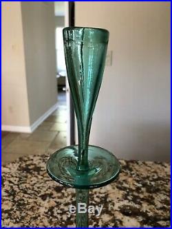 BLENKO Glass Wayne Husted Large Sea Green Decanter with Stopper Model #6027 RARE