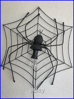 BRUTALIST SPIDER LIGHT WEB RARE MID CENTURY MODERN SCONCE 60s ITALY WALL LAMP