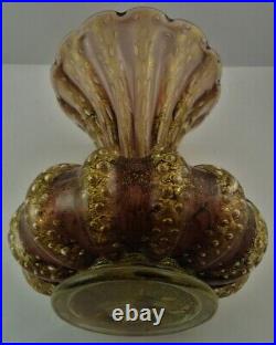 Barovier Cordonato d'Oro Murano Glass Vase Rare Amethyst gold soaked! Pristine