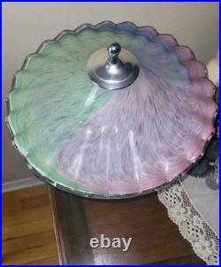 Beautiful Vintage MCM Marbled Palette, Rare Pastels, Murano, Italian, Ruffle