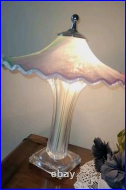 Beautiful Vintage MCM Marbled Palette, Rare Pastels, Murano, Italian, Ruffle