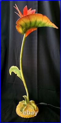 Bird Of Paradise Mid-century Modern, Tall 27-1/2, Handmade Tabletop Lamp Rare