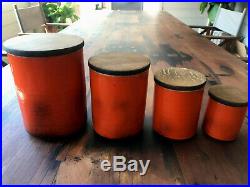 Bitossi Vintage Signed Ceramic Canisters RARE Italian pottery
