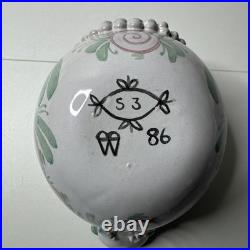 Bjørn Wiinblad Denmark Bird Punch Bowl with Spoon S3 No. 86 Hand Painted RARE