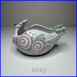 Bjørn Wiinblad Denmark Bird Punch Bowl with Spoon S3 No. 86 Hand Painted RARE