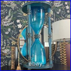 Blenko Hourglass 24 Rare Blue Glass Mid Century Modern Collector Statement