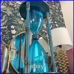 Blenko Hourglass 24 Rare Blue Glass Mid Century Modern Collector Statement