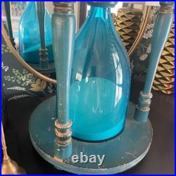 Blenko Hourglass 24 Rare Blue Glass Mid Century Modern Collector Statement