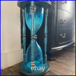 Blenko Hourglass 24 Rare Blue Glass Mid Century Modern Collector Statement