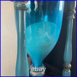 Blenko Hourglass 24 Rare Blue Glass Mid Century Modern Collector Statement