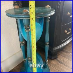 Blenko Hourglass 24 Rare Blue Glass Mid Century Modern Collector Statement