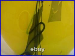 Blenko RARE 1986 Opaline Yellow Pocket Vase #8621 B Sticker