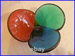 Blenko RARE Tri-Color Lobe Bowl 5831 Wayne Husted 1958