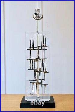 Brutalist Lucite Table Lamp by Laurel RARE 1960s Modernist