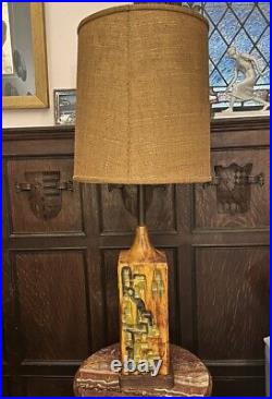 COLLECTIBLE RARE Mid-Century FANTONI 1950s Architectural Table Lamp