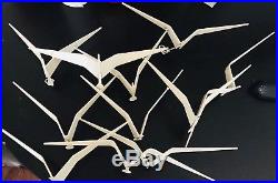 CURTIS JERE Rare Small Birds In Flight Cream White Metal Wall Sculpture Signed