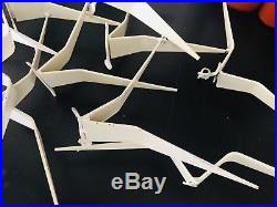 CURTIS JERE Rare Small Birds In Flight Cream White Metal Wall Sculpture Signed