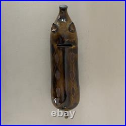 Ceramic Pottery Pig Coin Bank RARE VTG Long Skinny Mid Century Modern Brown