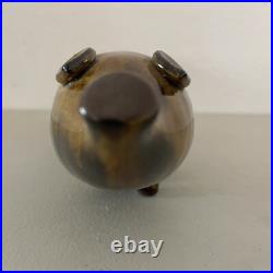 Ceramic Pottery Pig Coin Bank RARE VTG Long Skinny Mid Century Modern Brown
