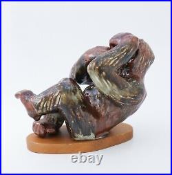 Ceramic Sculpture of a Monkey Gunnar Nylund Rörstrand Rare Midcentury Modern Ceramic Sculpture of a Monkey Gunnar Nylund Rörstrand Rare Midcentury Modern