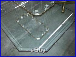 Charles Hollis Jones Lucite With Brass & Glass Dining Table Rare Mid-Century