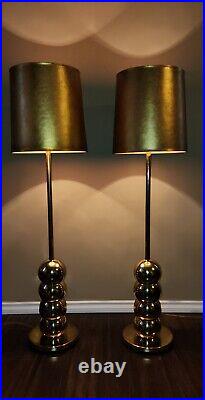 Cool Rare Brass MCM Atomic Age Kovacs Style Ball Stacked Gold Vtg Floor Lamps