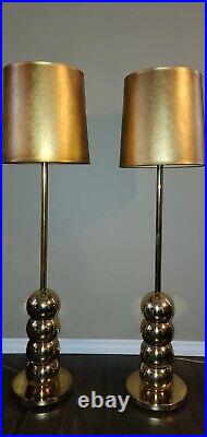 Cool Rare Brass MCM Atomic Age Kovacs Style Ball Stacked Gold Vtg Floor Lamps