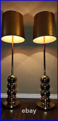 Cool Rare Brass MCM Atomic Age Kovacs Style Ball Stacked Gold Vtg Floor Lamps