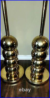 Cool Rare Brass MCM Atomic Age Kovacs Style Ball Stacked Gold Vtg Floor Lamps