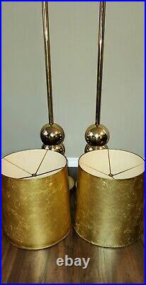 Cool Rare Brass MCM Atomic Age Kovacs Style Ball Stacked Gold Vtg Floor Lamps