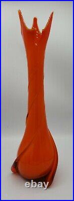 Cristalleria Fratelli Betti Empoli Amberina Glass Vase Very Rare 16 NICE