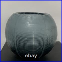DONNA KARAN Lenox QUAXS glacier etched art glass Modern Candle Holder Vase RARE