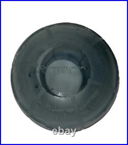DONNA KARAN Lenox QUAXS glacier etched art glass Modern Candle Holder Vase RARE