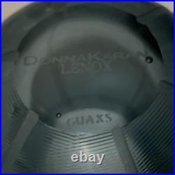 DONNA KARAN Lenox QUAXS glacier etched art glass Modern Candle Holder Vase RARE